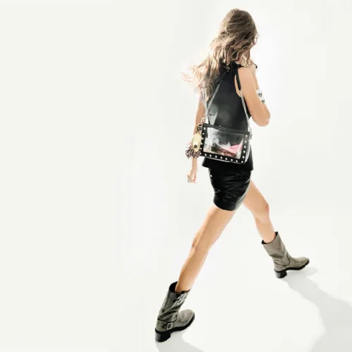 Vista 3 de Rebecca Minkoff M.A.B. Bolso bandolera transparente aprobado para estadio, cartera transparente para conciertos y eventos