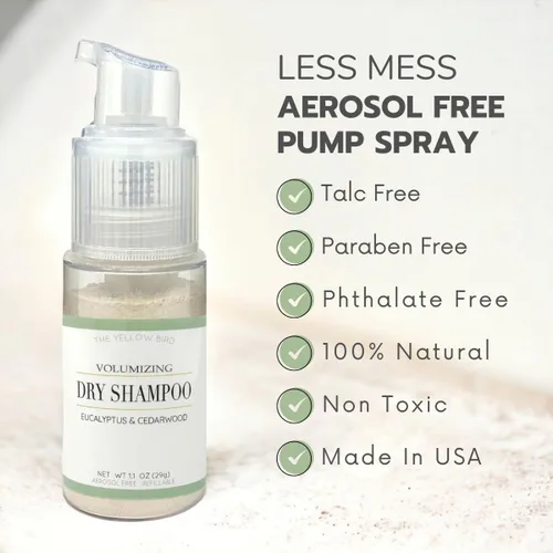 Vista 5 de Yellow Bird - Champú en polvo seco Natural y orgánico Sin aerosol Para cabello rubio, moreno y oscuro Sin benceno, vegano