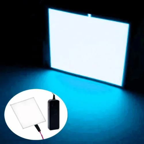 Vista 4 de Ourbest Panel LED flexible, hoja de panel electroluminiscente, cinta EL cortable, suave para máscara de ojos, cosplay, decoración de fiesta azul