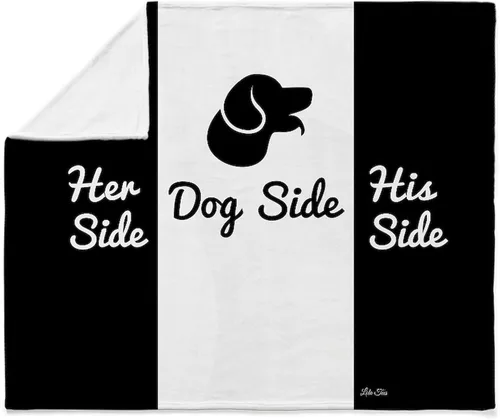 Vista 4 de CafePress Dog Side Vs His/Her Side - Manta de forro polar súper suave, 60 x 50 pulgadas