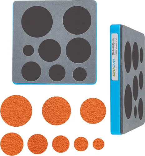 Vista 8 de SUPERDANT Troqueles de corte hexagonal de cuero, 8 tamaños, colgante hexagonal, máquina de troquelado de madera para parches de cuero, llaves