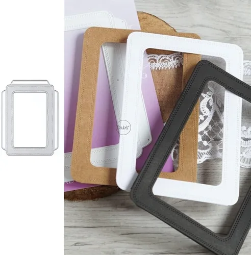 Vista 17 de DzIxY Troqueles de corte de metal con borde de encaje para kit de fabricación de tarjetas, troqueles de papel de relieve, plantillas de máquina de 10