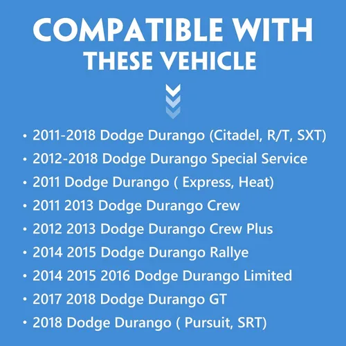 Vista 6 de FIONE - Para cubierta de guardabarros de arco de rueda delantera, moldura de acabado compatible con Dodge Durango 2011-2018, ensanchamientos