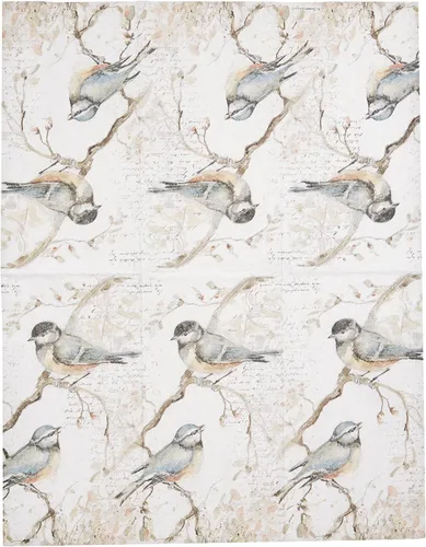 Vista 3 de IHR - Servilletas de papel de 3 capas, 16 unidades, tamaño invitado, Happy Little Titmice