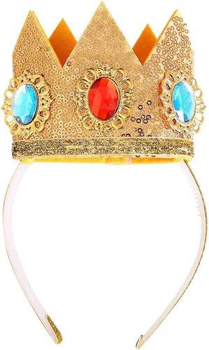 Vista 2 de Kit de accesorios de corona de melocotón de princesa de 5 piezas para niña, disfraz de princesa melocotón