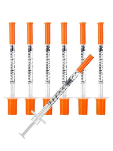 Vista 17 de Jeringas de 0.0 fl oz 29G 1/2" 0.512 in U-100 Jeringa de laboratorio desechable con tapa, paquete de 20 Calibre 29 de 1/2 pulgada, diseño a prueba