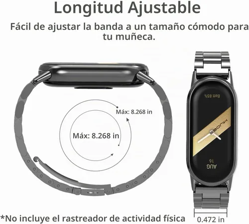 Vista 5 de Correa para Xiaomi Mi Band 10/9/8, Correa de Reemplazo Transpirable para Mi Fit Band 9, Correas de Pulsera Inteligente, Pulsera de Tobillo para Negro