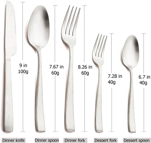 Vista 8 de Cuchillo de cena de 8 piezas, acero inoxidable 18/10 de plata mate para el hogar, restaurante, fiesta, uso diario de mantequilla (9 pulgadas)