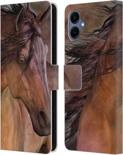 Vista 316 de Head Case Designs Officially Licensed Laurie Prindle A Morgan Christmas Western Stallion Leather Wallet Case Compatible with Samsung Galaxy A07 4G