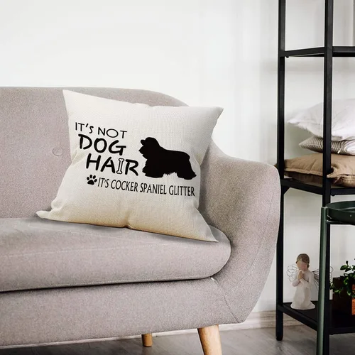 Vista 2 de Mancheng-zi Regalos de Cocker Spaniel - Fundas de almohada de 18 x 18 pulgadas, reservadas para el perro, decoración de Spaniel Beige2