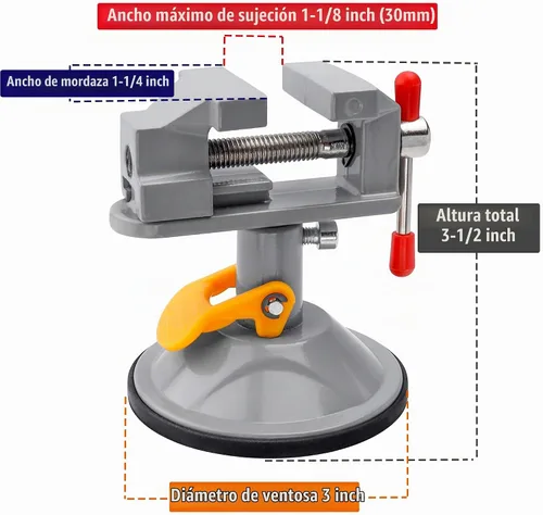 Vista 3 de Yakamoz Mini Tornillo de Banco 360 Grados Abrazadera de Succión Tornillo de Mesa Pequeña Abrazadera de Banco para Trabajos en Joyería, Manualidades