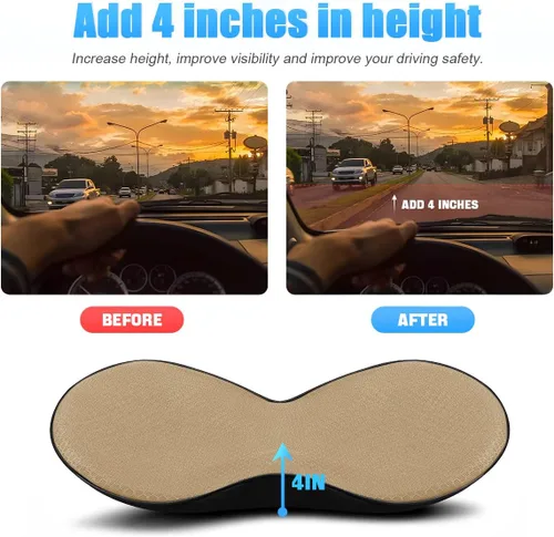 Vista 6 de Cojín de asiento de automóvil, almohadilla de espuma viscoelástica para asiento de automóvil, cómoda almohada de respaldo bajo y coxis para aliviar