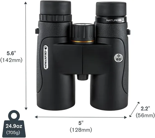 Vista 10 de Celestron Binoculares Nature DX ED 8x42 Premium - Lentes objetivo de dispersión extra baja - Binoculares para exteriores y observación de aves