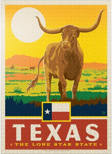 Vista 9 de MyPuzzle Texas: The Lone Star State, State Pride Vintage Poster - Rompecabezas prémium de 100 piezas para adultos
