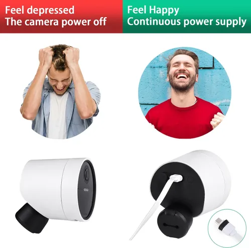 Vista 2 de UYODM Cable de alimentación compatible con cámara de seguridad inalámbrica SimpliSafe para exteriores, 16.5 pies, resistente a la intemperie, cable