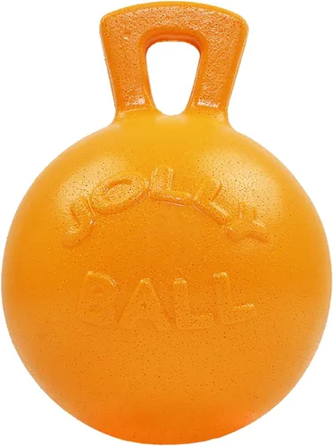 Vista 4 de Jolly Pets Tug-n-Toss - Pelota de juguete resistente para perros con asa, 4.5 pulgadas/pequeña, azul (445 BL)