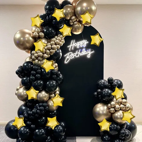 Vista 5 de Globos de estrella, 50 globos de aluminio dorados en forma de estrella de 10 pulgadas para fiesta de cumpleaños, ceremonia de graduación, boda
