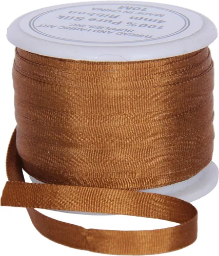 Vista 14 de Threadart Cinta de seda 100% pura - 3 tamaños - Docenas de colores - Castaño - 2 mm No. 524 Soft 100% pure silk ribbon on a single spool - perfect