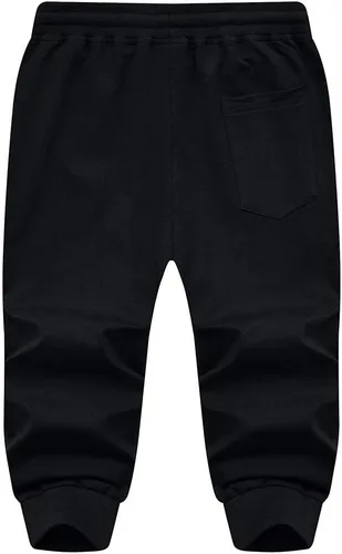 Vista 4 de MAGNIVIT Pantalones capri 34 para hombre, pantalones cortos de entrenamiento para gimnasio, debajo de la rodilla, bolsillos con cremallera