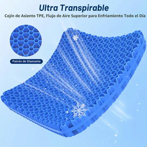 Vista 3 de Gel Cooling Seat Cushion for Office Chair, Car Seat, Large