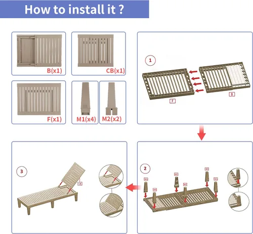 Vista 7 de Chaise Lounge para exteriores, 2 piezas, juego de 2 sillas ajustables para piscina, tumbonas impermeables, tumbonas para todo tipo de clima