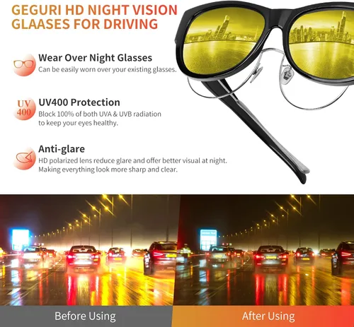Vista 5 de GEGURI Gafas de sol ajustables para mujeres y hombres, gafas de sol de moda polarizadas 100% protección UV400
