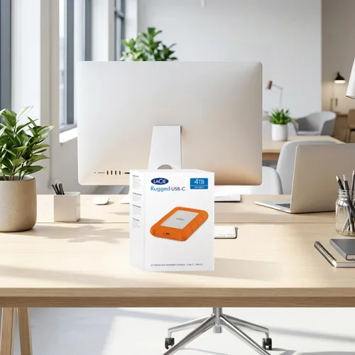 Vista 10 de LaCie Rugged HDD Externo Portátil de 5TB - Compatible con USB 3.0/2.0, Resistente a Golpes/Polvo/Lluvia para Mac y PC, Naranja, Gris