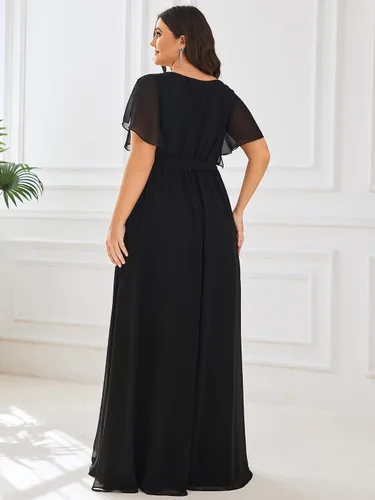 Vista 2 de Ever-Pretty Plus Vestidos de dama de honor formales de gasa para mujer Negro
