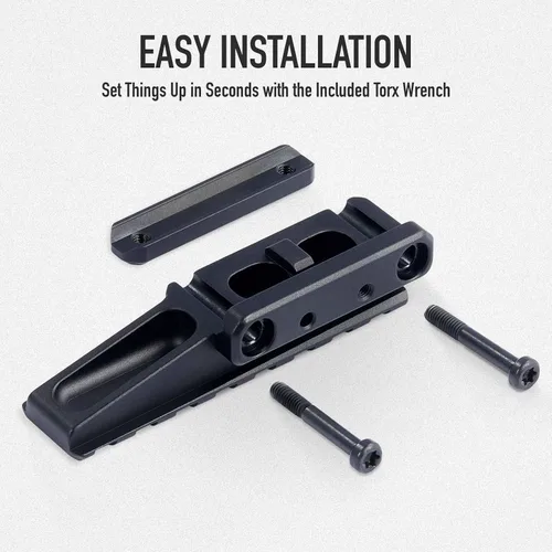 Vista 3 de YSS Red Dot Riser Mount Picatinny Riser Mount Adaptor Voladizo Diseño Voladizo 8 Ranura 3.9 pulgadas para Red Dot Sight Scope Mount