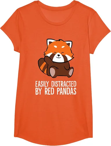 Vista 3 de Red Panda Love Easily Distracted By Red Pandas T-Shirt Asphalt Grey