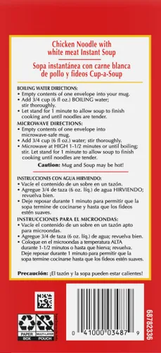 Vista 6 de Lipton Cup-a-Soup Mezcla de sopa de fideos con pollo 0.00 oz de grasa trans, 9.9 onzas (paquete de 4)