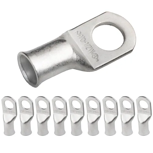 Vista 68 de SELTERM 5 piezas terminales de cable de cobre estañado 1/0 AWG perno de 1/2", extremos de cable de batería, terminales de anillo, conectores