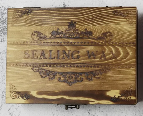 Vista 3 de MNYR Oso vintage elegante caja de madera sello de cera sello sello de boda invitaciones regalo estacionario sobre adorno personalizado sello de cera
