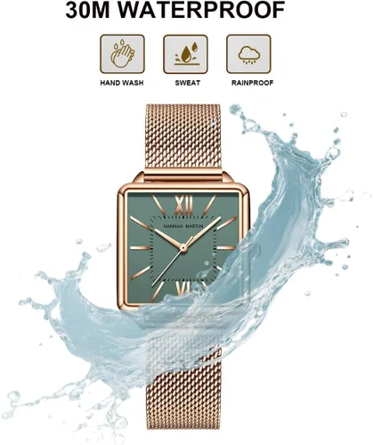 Vista 4 de Reloj de pulsera vintage para mujer, estilo cuadrado, estilo vintage, para mujer