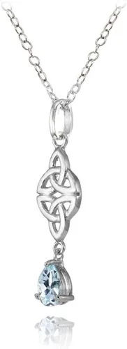 Vista 2 de Ice Gems Collar de plata de ley con nudo celta de Trinidad con piedras preciosas genuinas o creadas