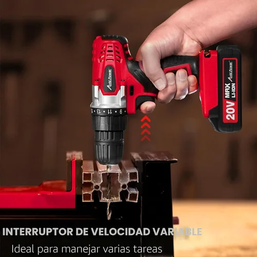 Vista 5 de AVID POWER Juego de taladro inalámbrico de litio de 20 V Max, kit de taladro eléctrico con batería y cargador, portabrocas sin llave de 3/8