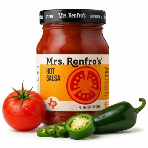 Vista 12 de Mrs. Renfro's Chipotle Corn Salsa, 16 oz Jars (Pack of 4) – Gluten Free Smoky Chipotle Salsa with Sweet Corn & Tomatoes – Texas-Style Salsa for