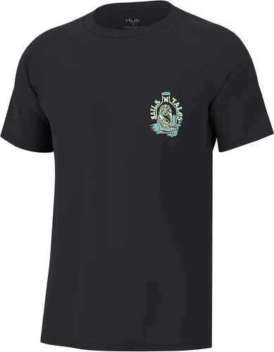 Vista 39 de HUK Mens Fishing Graphic Tee, Performance Short Sleeve, Quick-Dry Bass Bones - Búho nocturno