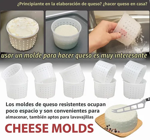 Vista 8 de PetriStor - Molde de queso pequeño para hacer queso de 1/3 cuartos de galón, forma de crema suave casera - Moldes para queso fresco casero - Feta