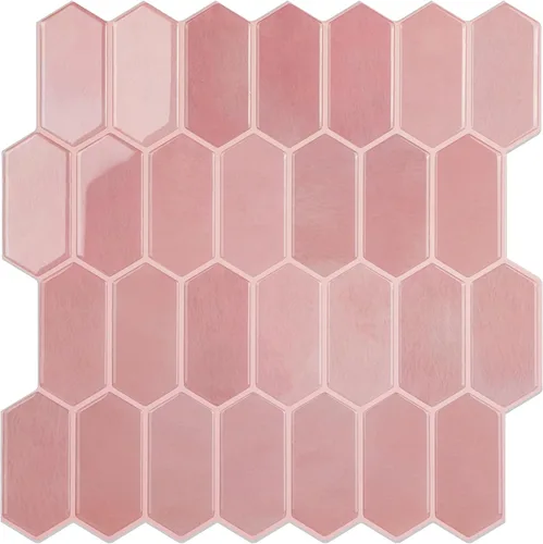Vista 12 de Azulejos de despegar y pegar para cocina, diseño más grueso 3D autoadhesivo hexagonal largo para pared, azulejos para salpicadero, azul 10 hojas