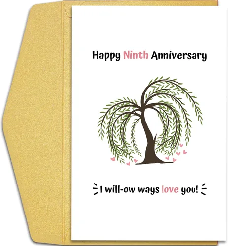 Vista 9 de Qiliji Tarjeta de 4º aniversario para marido y esposa, divertida tarjeta de aniversario de 4º aniversario de boda, tarjeta de juego de palabras