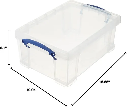 Vista 7 de Really Useful Box Contenedor de almacenamiento de plástico apilable de 9 litros, paquete de 10