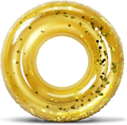Vista 41 de POZA Flotador de Tubo Inflable para Piscina – Anillo de natación de confeti brillante, Tubo Inflable de Servicio Pesado Resistente a los Rayos UV