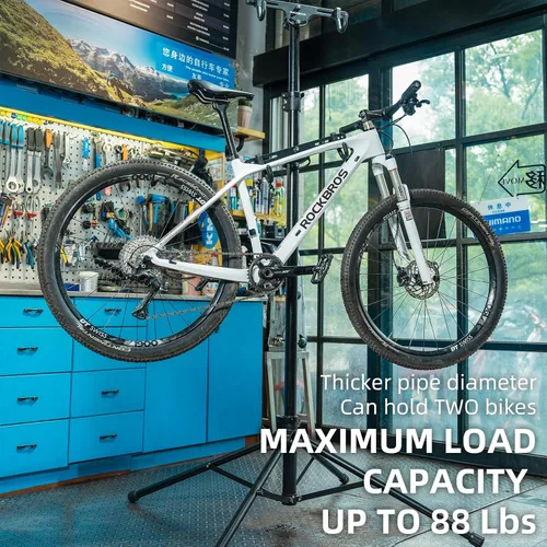 Vista 2 de ROCKBROS 2 soportes de almacenamiento de bicicletas para interiores, ajustable, para pared, vertical, 68.11-110.2 pulgadas, para carretera, MTB e
