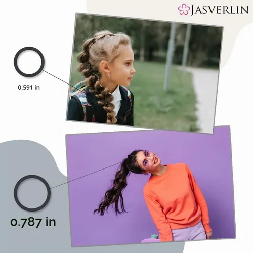 Vista 7 de JASVERLIN Bandas de goma pequeñas negras para el cabello, 1000 piezas, 1/2 Negro