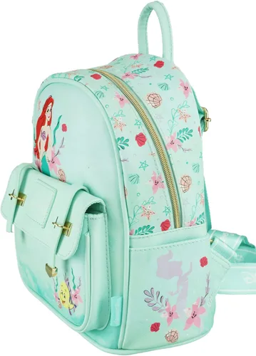 Vista 7 de Disney The Little Mermaid Wondapop - Mini mochila de piel vegana de 11 pulgadas, Color verde azulado., talla única , Mini mochila