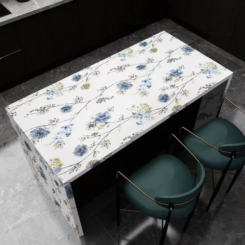 Vista 4 de Elegante papel de contacto floral autoadhesivo para estantes de 17.7 x 117 pulgadas, autoadhesivo para cajón, adhesivo para despegar y pegar, papel