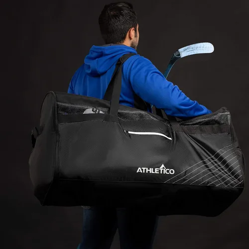 Vista 2 de Athletico Bolsa de lona de hockey - Bolsa de viaje grande de 35 pulgadas para hockey sobre hielo XXL para equipo y equipo, con organizador incluido