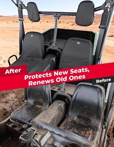 Vista 7 de KEMIMOTO Funda para Asiento de UTV con Orificios de Drenaje - Oxford 1680D Resistente al Agua y de Alta Capacidad Compatible con Hisun/Axis 500 700