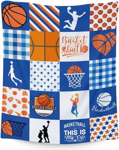 Vista 11 de Mantas de baloncesto – Manta suave y mullida para niños – Manta pequeña de 30 x 40 pulgadas para sala de estar y oficina – Manta deportiva negra